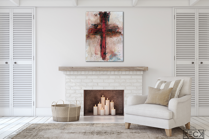 #112005 Abstract Cross Art Print