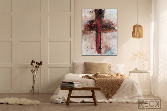 #112005 Abstract Cross Art Print