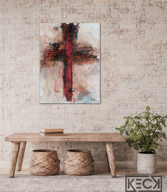#112005 Abstract Cross Art Print