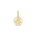 14 Karat Yellow Gold 7.9mm Sunflower Round Pendant - 14KP0002