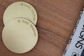21st Anniversary Brushed Brass Coaster Set Empire Copper