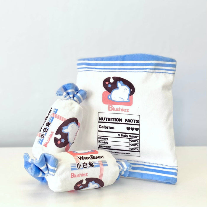 3 Piece Dog Toy White Bunny Candy Interactive/Nosework | Asian Snack Food Theme-Blushiez-The Bullish Store