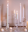 8" Hand Dipped Unscented Taper Candles - Shell White