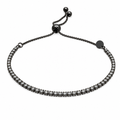 925 Sterling Silver Adjustable CZ Italian Lariat Bracelet - ECB00100