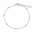 925 Sterling Silver Beaded Box 015 0.8mm Bracelet - CH43
