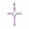 925 Sterling Silver Fuchsia Silicon Cross- SPP00120