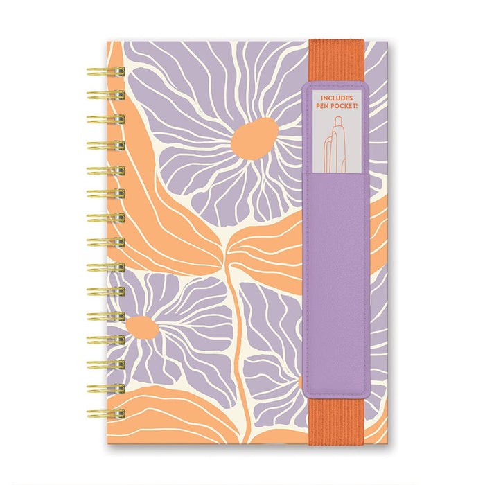 Abloom Oliver Notebook with Pen Pocket | Hardcover Journal | 160 Lined Pages