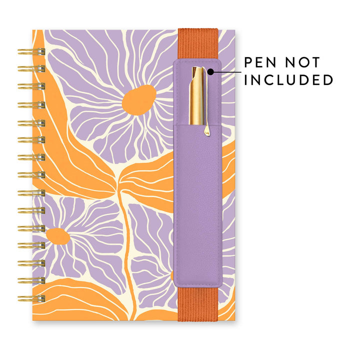 Abloom Oliver Notebook with Pen Pocket | Hardcover Journal | 160 Lined Pages