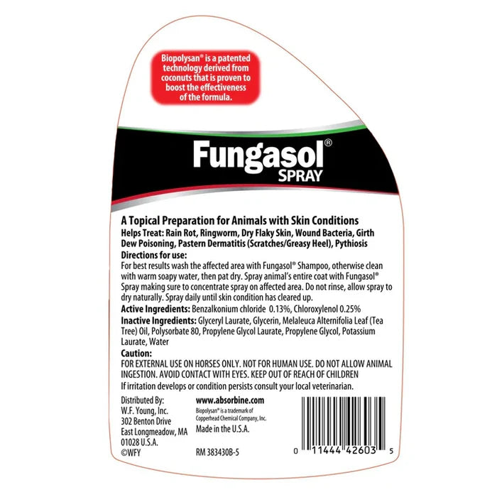 Absorbine Fungasol Spray for Dogs Horses Animals Fungal Skin Care 22 oz.