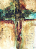 Organic, flowing modern abstract art prints of crosses with embedded scripture by 'the cross artist' michel keck.