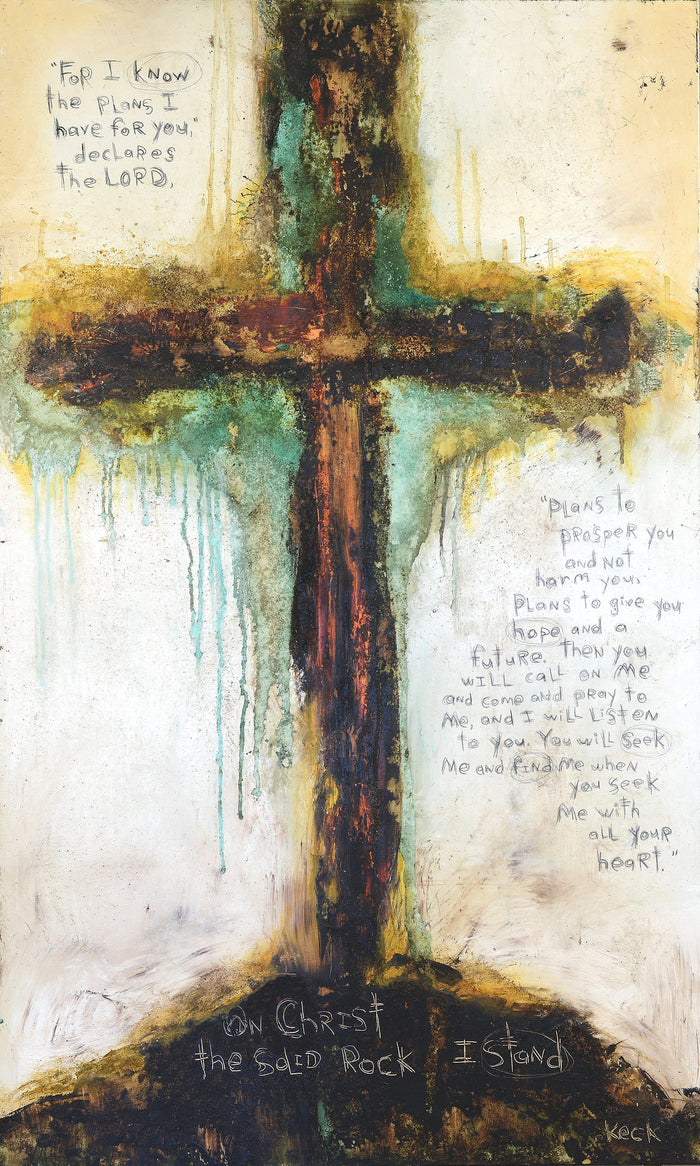 For I know the plans I have for you declares the Lord abstract cross art print.