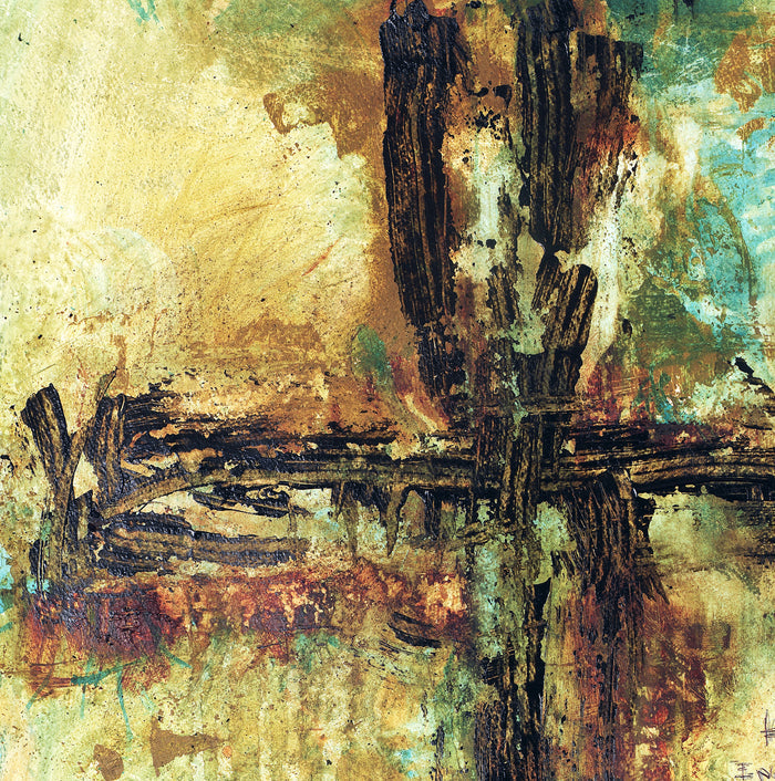 Abstract Cross Art <br>With Scripture<br>Canvas Print