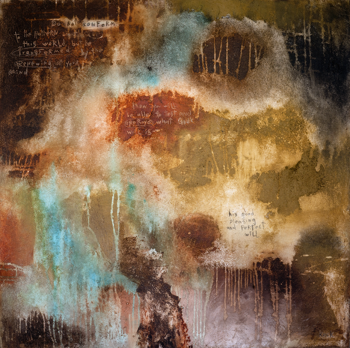 Abstract Scripture Art<br> Canvas Print<br>Romans 12:2