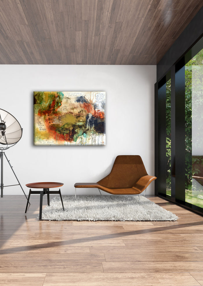 Small to oversized abstract scripture art prints on canvas and other substrates.