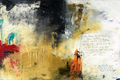 My sole be at rest in God alone scripture art print on canvas by Michel Keck.  Beautiful, colorful abstract art paintings with embedded scripture.