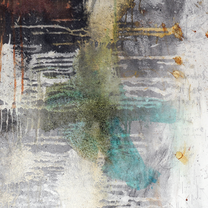 contemporary abstract art scripture embedded in the paintings