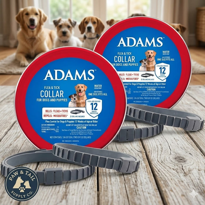 Adams Flea & Tick Collar for Dogs & Puppies Flea Collar Protection 4 Count