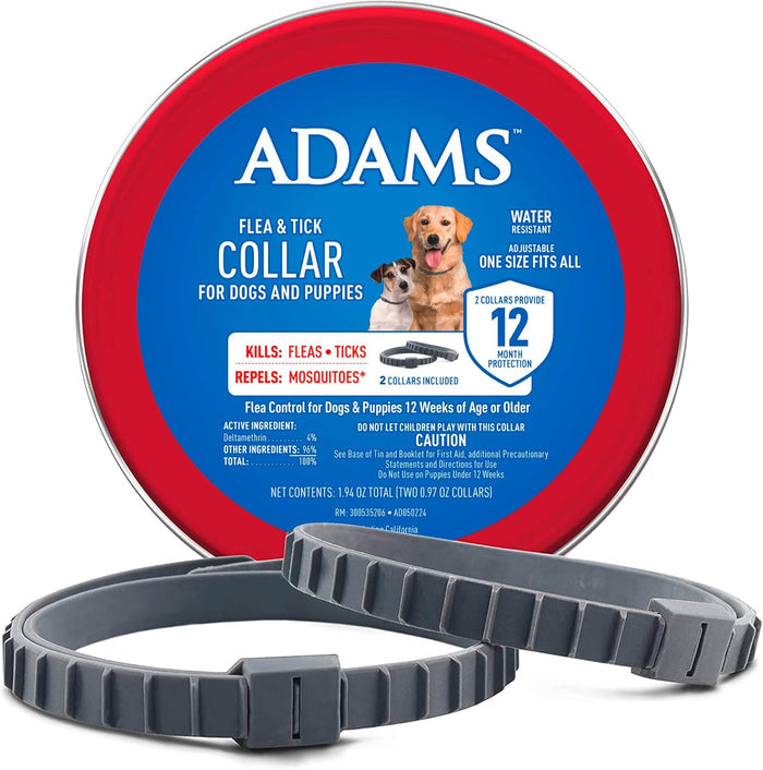 Adams Flea & Tick Collar for Dogs & Puppies Flea Collar Protection 4 Count