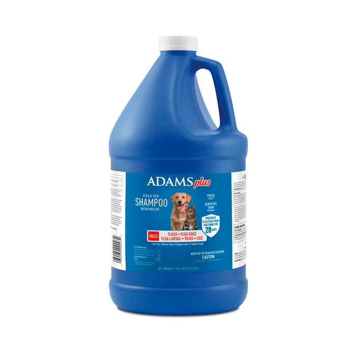 Adams Plus Flea and Tick Shampoo with Precor for Cats and Dogs Gallon