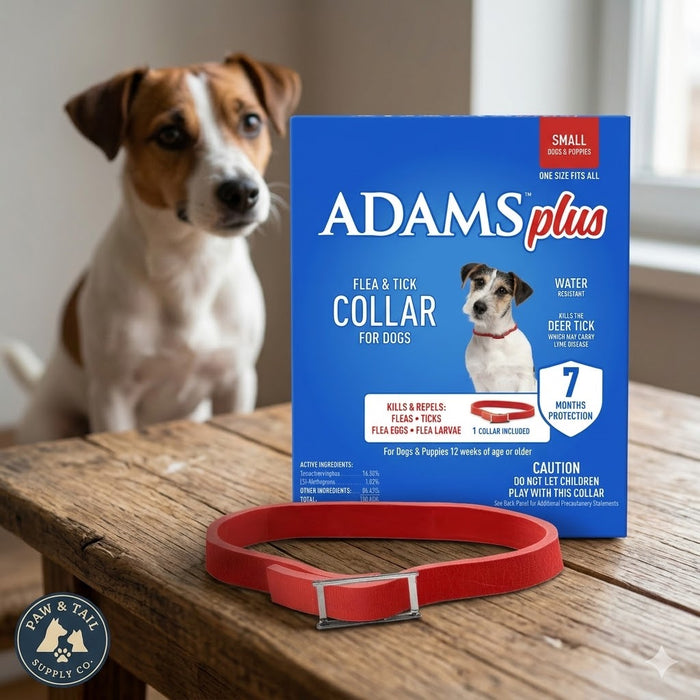 Adams Plus Flea & Tick Collar for Small Dogs & Puppies 7 Month Protection