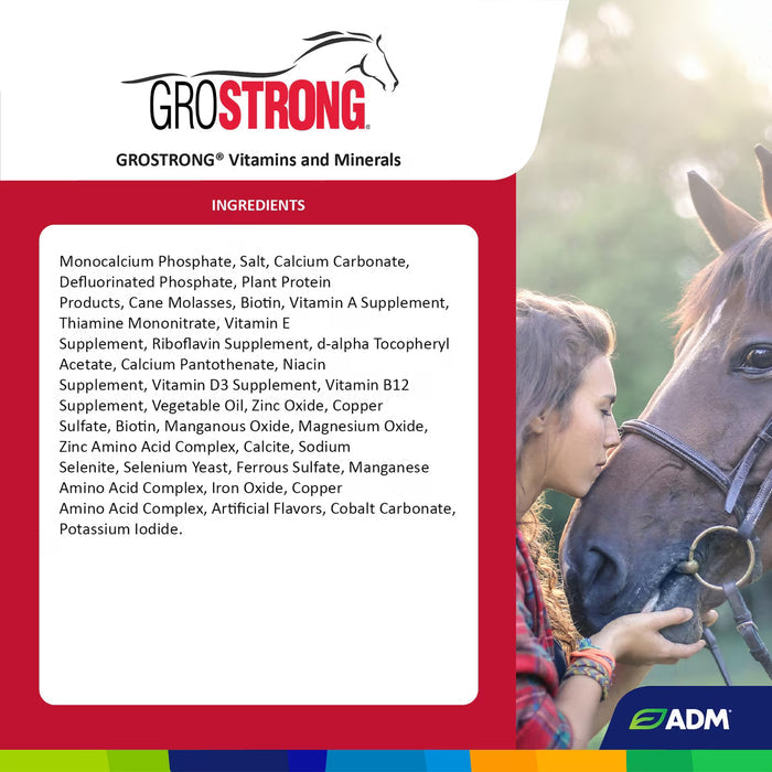 ADM Grostrong Horse Feed Vitamin & Mineral Nutrition 25 lbs.