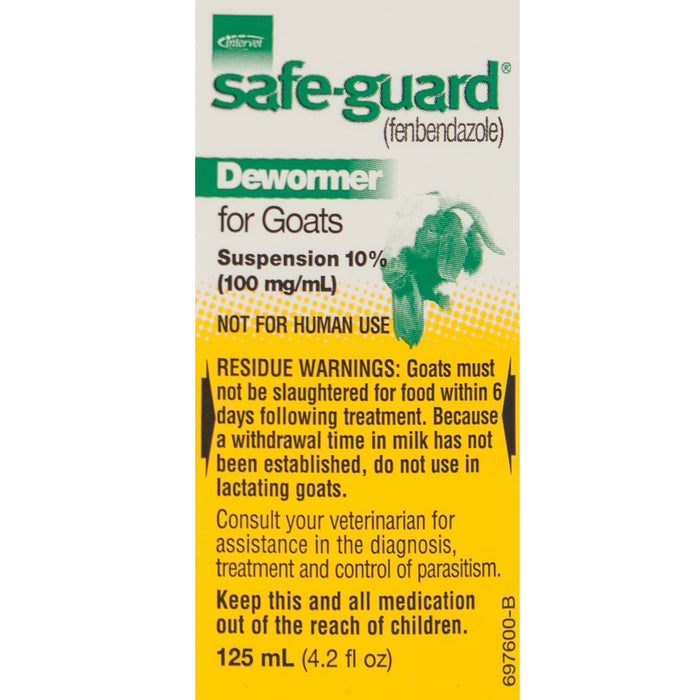 Adult Cat Safe-guard Goat Wormer Fenbendazole 125ml