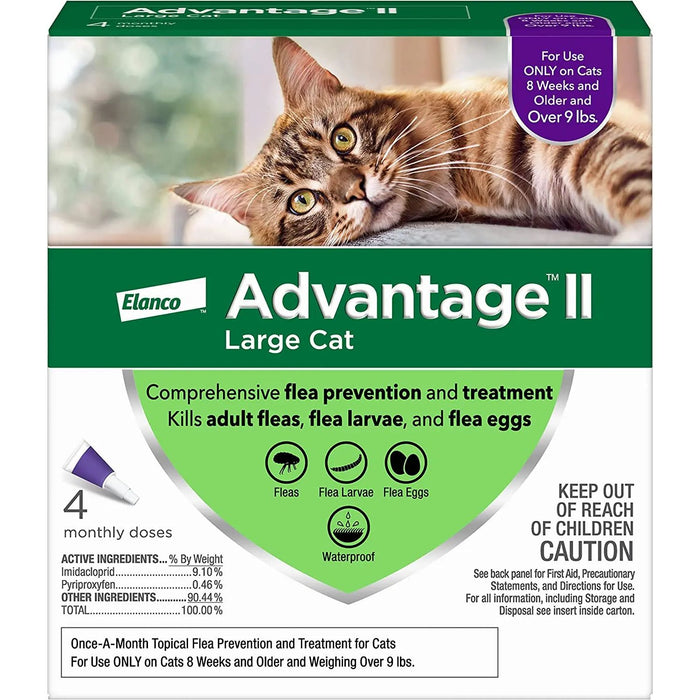 Advantage II Flea Prevention and Treatment LG Cats Over 9lbs, 4CT Bayer