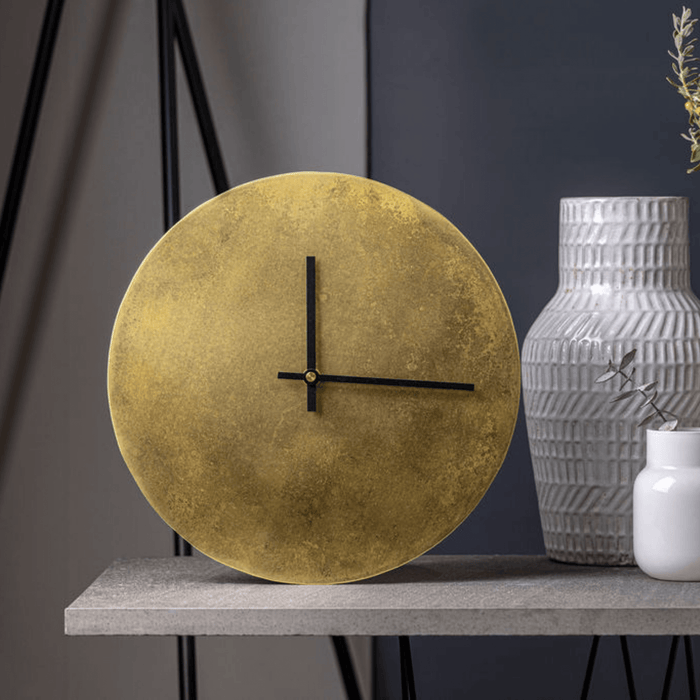 Aged Brass Minimalist Wall Clock