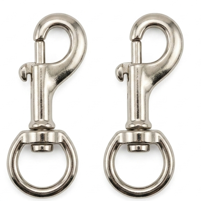 Aimee Imports Bolt Snap Clip Round Eye Nickel Heavy Duty Hook 3-1/2" 2PCK