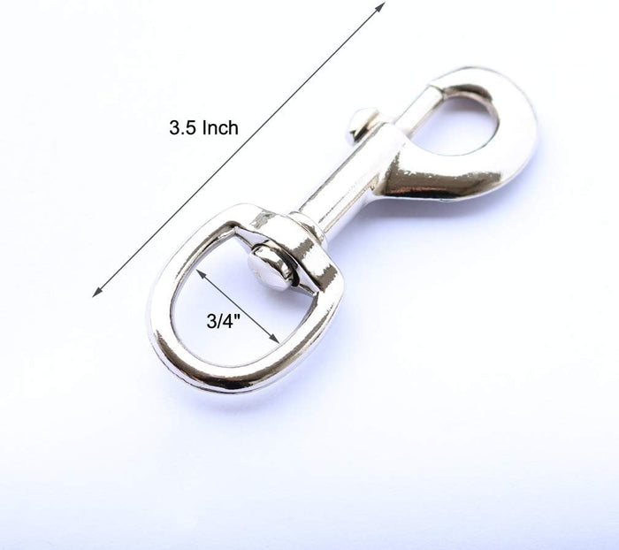 Aimee Imports Bolt Snap Clip Round Eye Nickel Heavy Duty Hook 3-1/2"