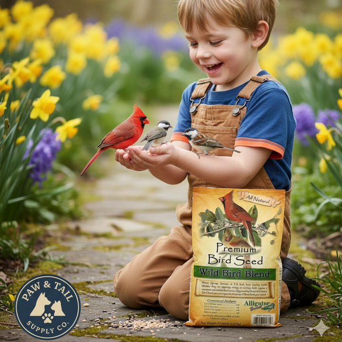 Alligator Premium Wild Bird Seed Blend 5 lb No Corn Natural Year-Round Feed