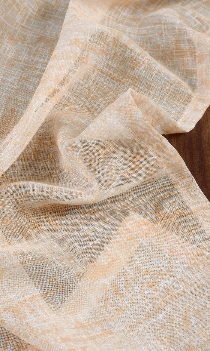 Textured Sheer Curtains for Living, Bedroom, Kitchen, Bathroom (Peachy Orange)