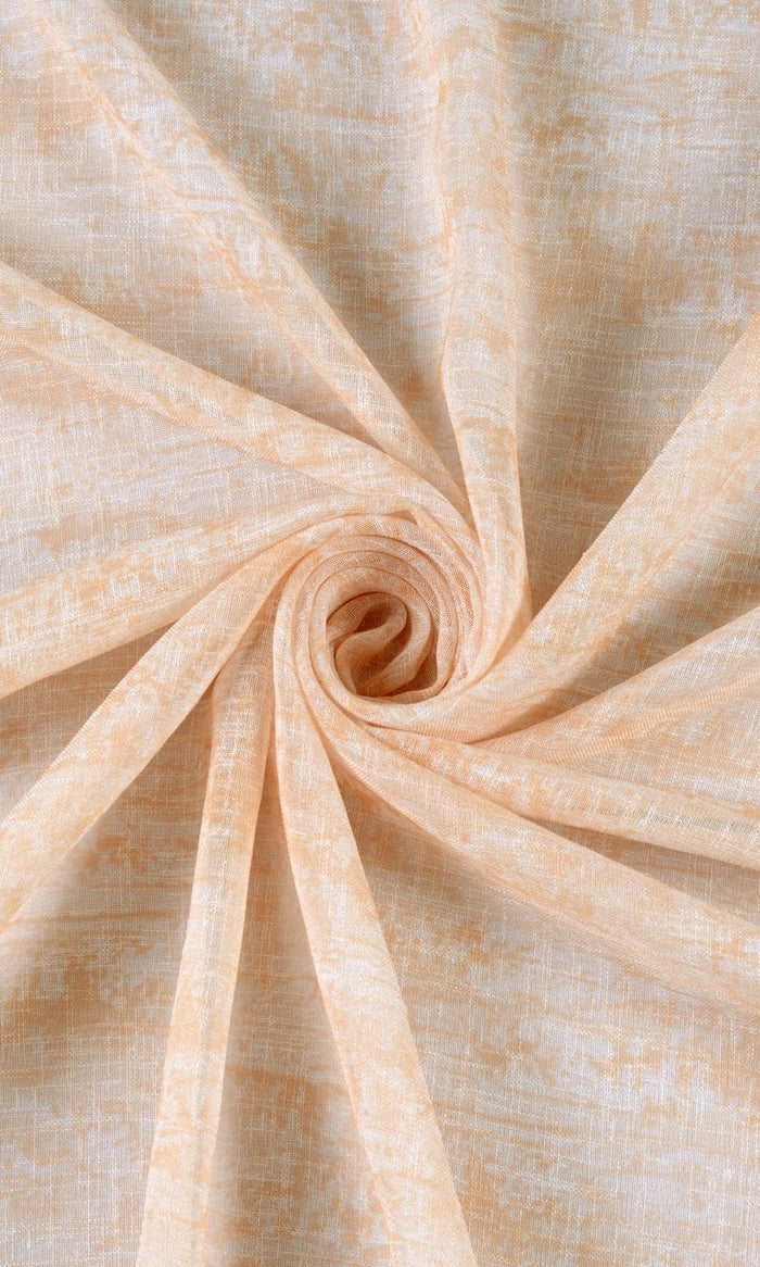 Textured Sheer Curtains (Peachy Orange) Extra Long Short Wide