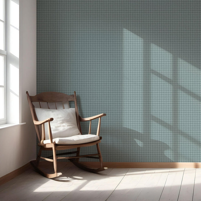 Plain/ Textured Houndstooth Nursery Wallpaper (Soft Blue)