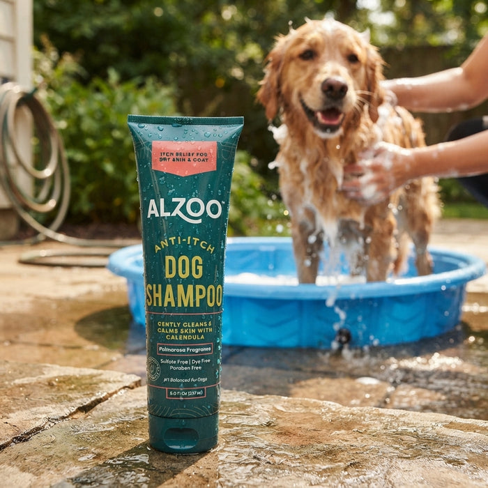 ALZOO Anti-Itch Dog Shampoo Dry Itchy Skin Plant-Based 8 oz.