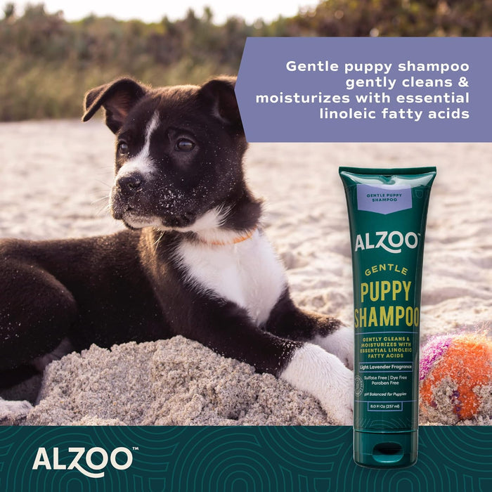 Alzoo Gentle Puppy Shampoo Plant-Based Sensitive Skin Eco-Friendly 8 oz.