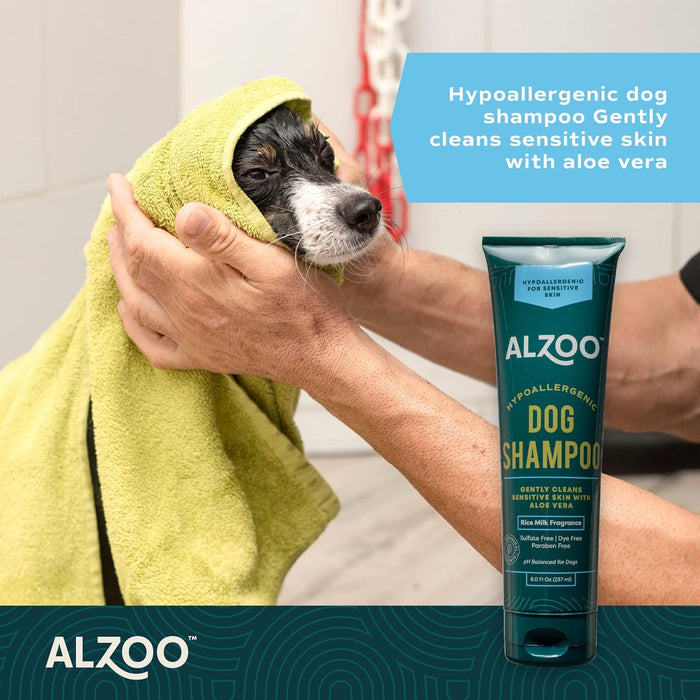 ALZOO Hypoallergenic Dog Shampoo Sensitive Skin Plant-Based 8 oz.