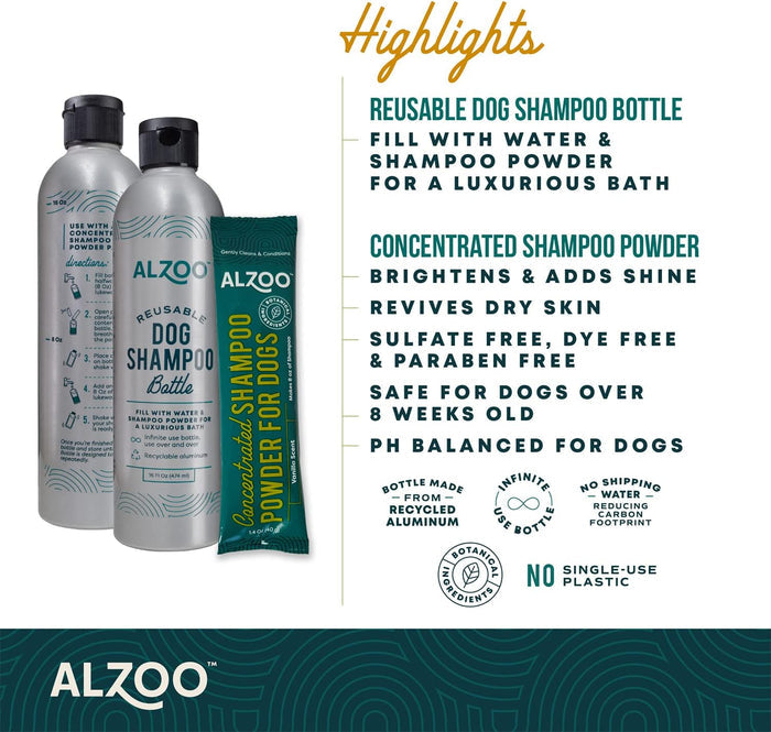 Alzoo Reusable Dog Shampoo Bottle 16 oz.