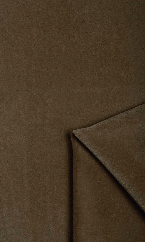 Velvet Window Treatments Fabric By the Metre (Mocha Brown)