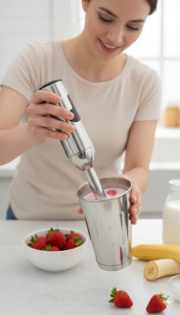AmeriHome 30 oz Stainless Steel Malt Cup Milkshake Mixer Dishwasher Safe Graduated