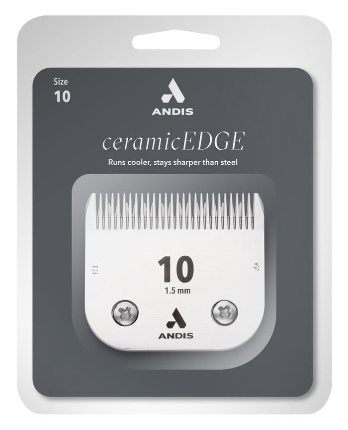 Andis Ceramic Edge Size 10 Pet Clipper Blade Runs Cooler Fits AG AGC BDC Series