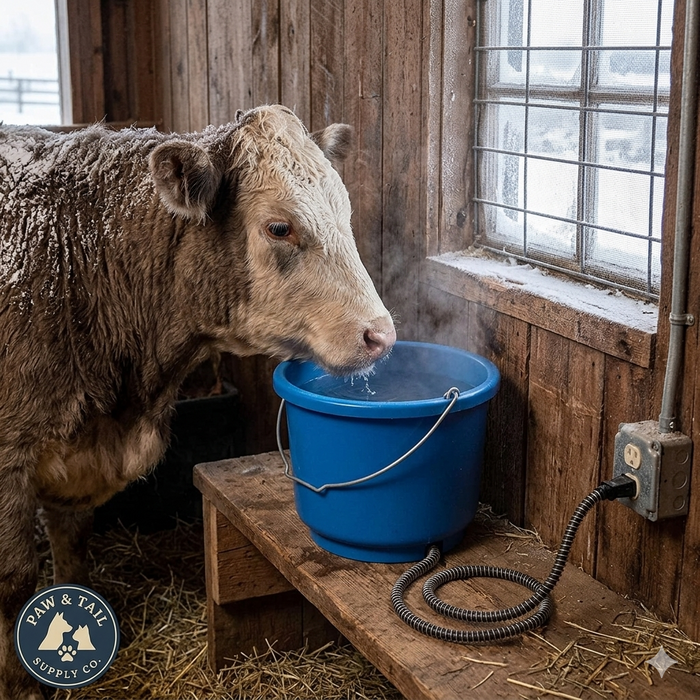 API Livestock Heated Round Water Bucket 9 Quart 50W Anti-Chew Cord Ice-Free 3PK