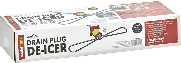 API Stock Tank Water Trough Heater 1500W Pond Drain Plug De-Icer Livestock