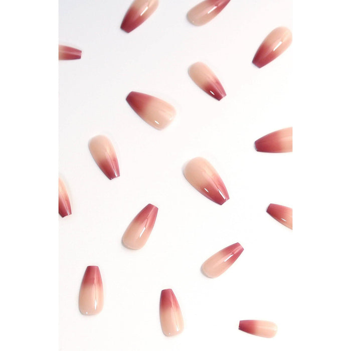 Apple Cider Press-On Nails | Cream to Amber Gradient, Glossy & Reusable