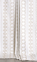 Ikat Textured Curtains (white/ Beige)
