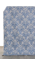 Embroidered Drapes (Pale Beige/ Ink Blue)