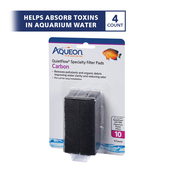 Aqueon Replacement Carbon Filter Pads Size 10 4-Pack