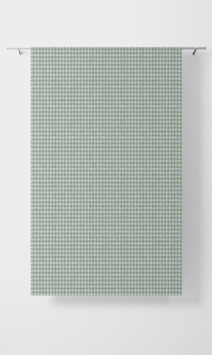 Houndstooth Print Home Textile Fabric Material By the Metre (Blue/ White)