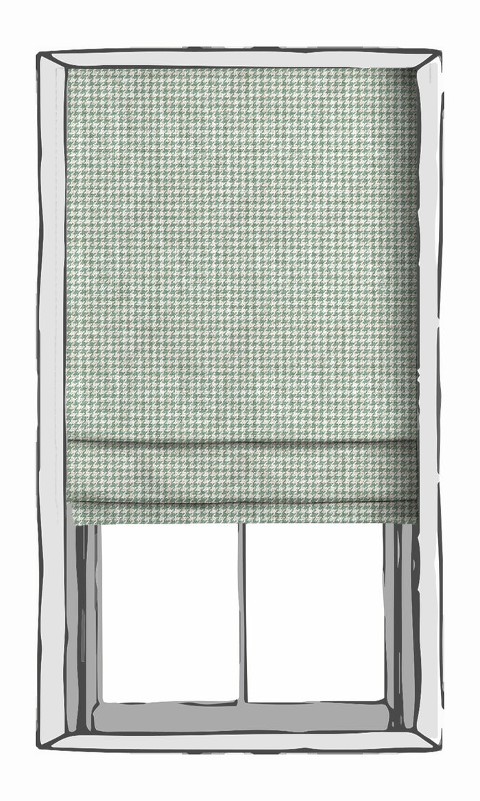 Houndstooth Print Fabric Material By the Metre (Blue/ White)
