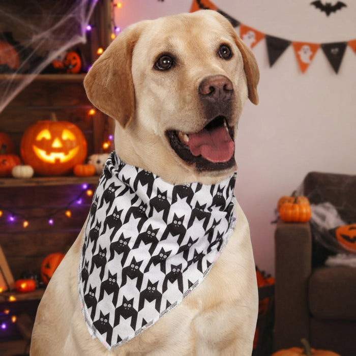 Aria Halloween Bat Houndstooth Dog Bandana One Size Pet Accessory